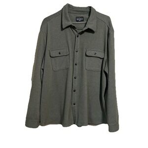 For The Republic Men's Green Stripe Flannel Button Down Longsleeve Shirt Size XL